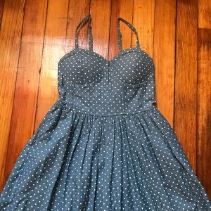 American Rag Cie Baby Blue Polka Dot Dress